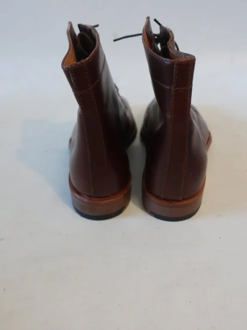 Mens Latino Royalty Reddish-Brown Leather Ankle Lace Up Boots 42 EU/9 US